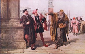 Respuesta de Shylock a Salanio y Salarino, Newnes Pictorial Knowledge Volumen 7, 1950s